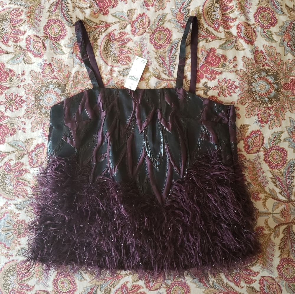 NWT Anthropologie Textured Plum Cami Size 4